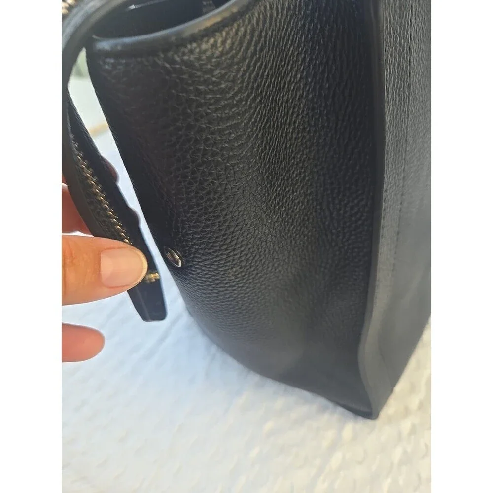Henri Bendel Rivington  Tote Bag Black Leather